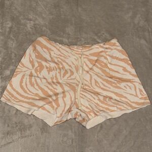 Sundry Zebra Cutoff Shorts Bone Pink Size 0 - XS NWT Cozy Loungewear